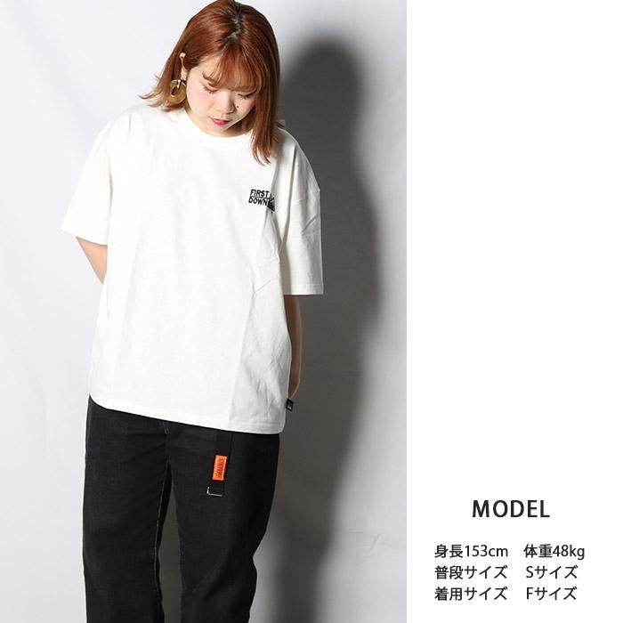 FIRST DOWN（ファーストダウン） ロゴ 刺繍 半袖 TシャツF701001