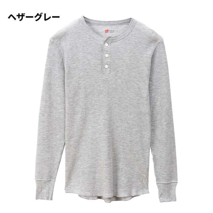 Hanes ヘインズ サーマル ヘンリーネックロングスリーブTシャツ HM4-Q502 tシャツ ヘンリーネック ロンT 長袖 無地 綿 メンズ｜jxt-style｜07