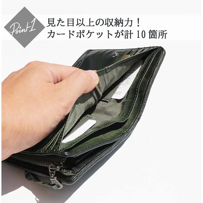 DOUBLES（ダブルス） 2つ折り財布 財布 折りたたみ メンズ 本革