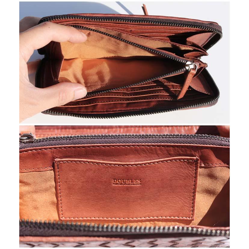 DOUBLES ダブルス 長財布 レザー メッシュ ラウンドジップ DOUBLES ダブルス 長財布 レザー メッシュ ラウンドジップ