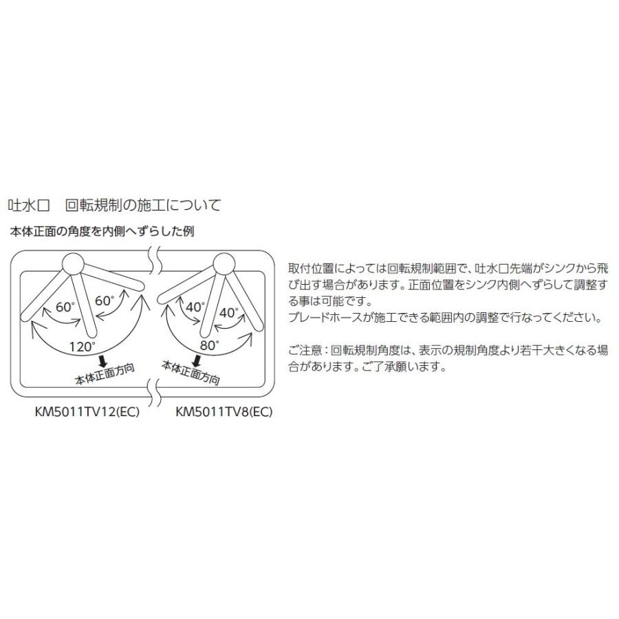 KM5011TV8R2　KVK　シングルレバー式混合栓　吐水口回転規制80&deg;　一般地用