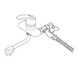 KVK 台付シングル　混合分岐水栓 Amazon | KVK 流し台用シングルレバー式シャワー付混合栓