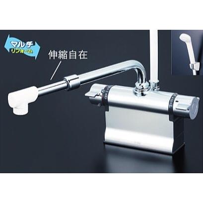 KF3011TSJ　KVK　デッキ形サーモスタット式シャワー　可変ピッチ式　伸縮自在パイプ　一般地用 | KVK