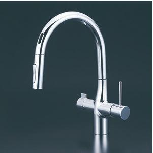 KM6091DEC　KVK　ビルトイン浄水器用シングルシャワー付混合栓（センサー）　電池