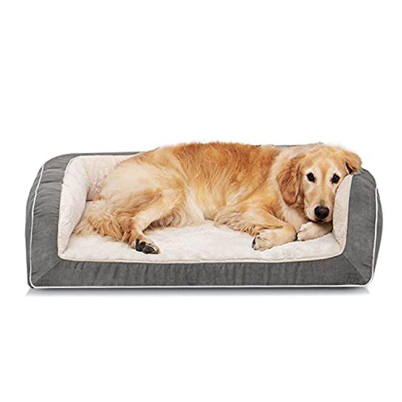 6426円 『3年保証』 EMME 犬 ベッド 夏用 ペットベッド ペットソファー リネン風生地 さらさら 通気性 蒸れにくい ペットクッション 枕付き クッション性