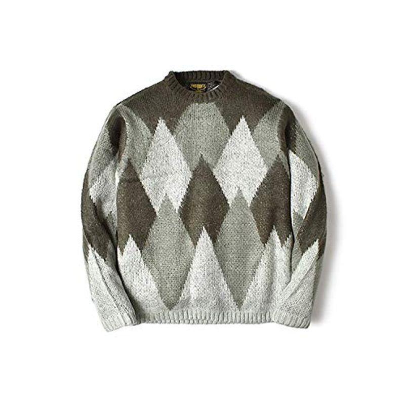 人気top ユニバード72 モヘアニット オリーブ Lサイズ 大きいサイズ アメカジ 両サイドポケット メンズ セーター トップス