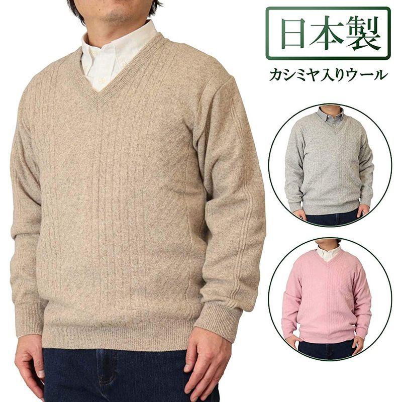 売り切り御免 Aspetiva ｖネックセーター 日本製 カシミヤ入りウール 10ゲージ ケーブル柄 紳士 メンズ 7102 Ll ライトグレー ニット セーター Www Oroagri Eu