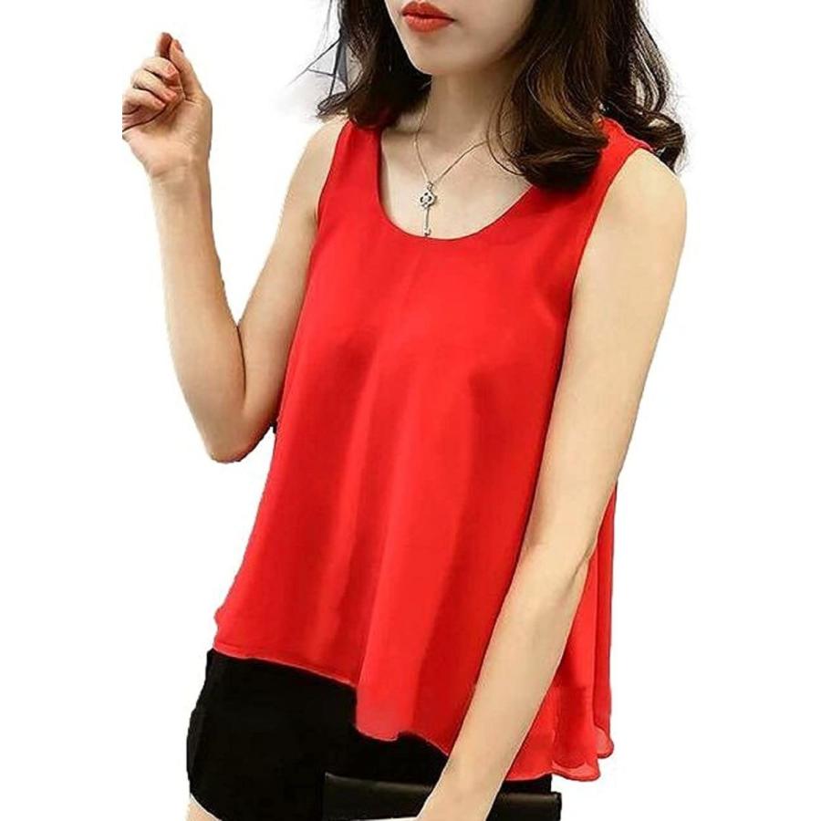 訳あり ニブンノイチスタイル1 2style ノースリーブ リボン 付き とろみ 大人 シフォン タンクトップ チュニック ブラウス M Xxl Wantannas Go Id