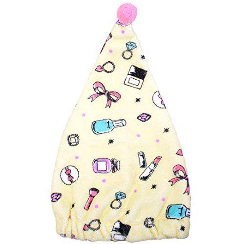 タオルキャップ 女の子 マイクロファイバー ポンポン付き ボンボン付き ドライキャップ 吸収 速乾 タオルドライ