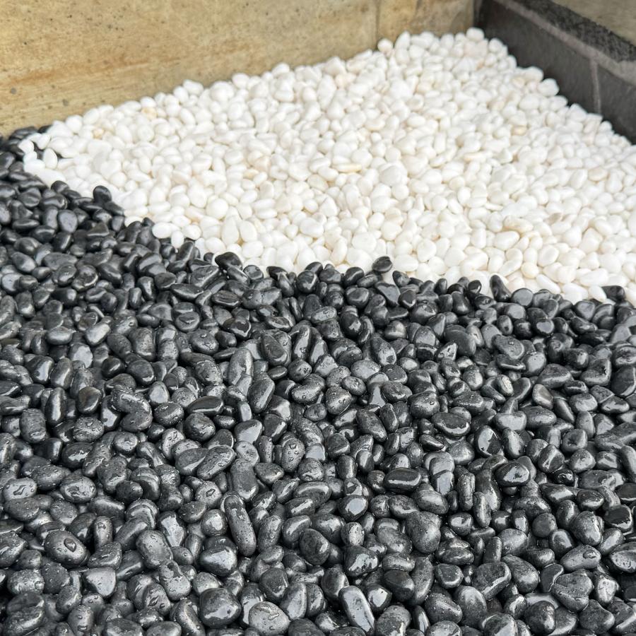 TAIKOH 高級黒玉石 黒光石 3分 12-16mm 200kg 化粧砂利 ブラック 黒 磨き 玉石 小_11