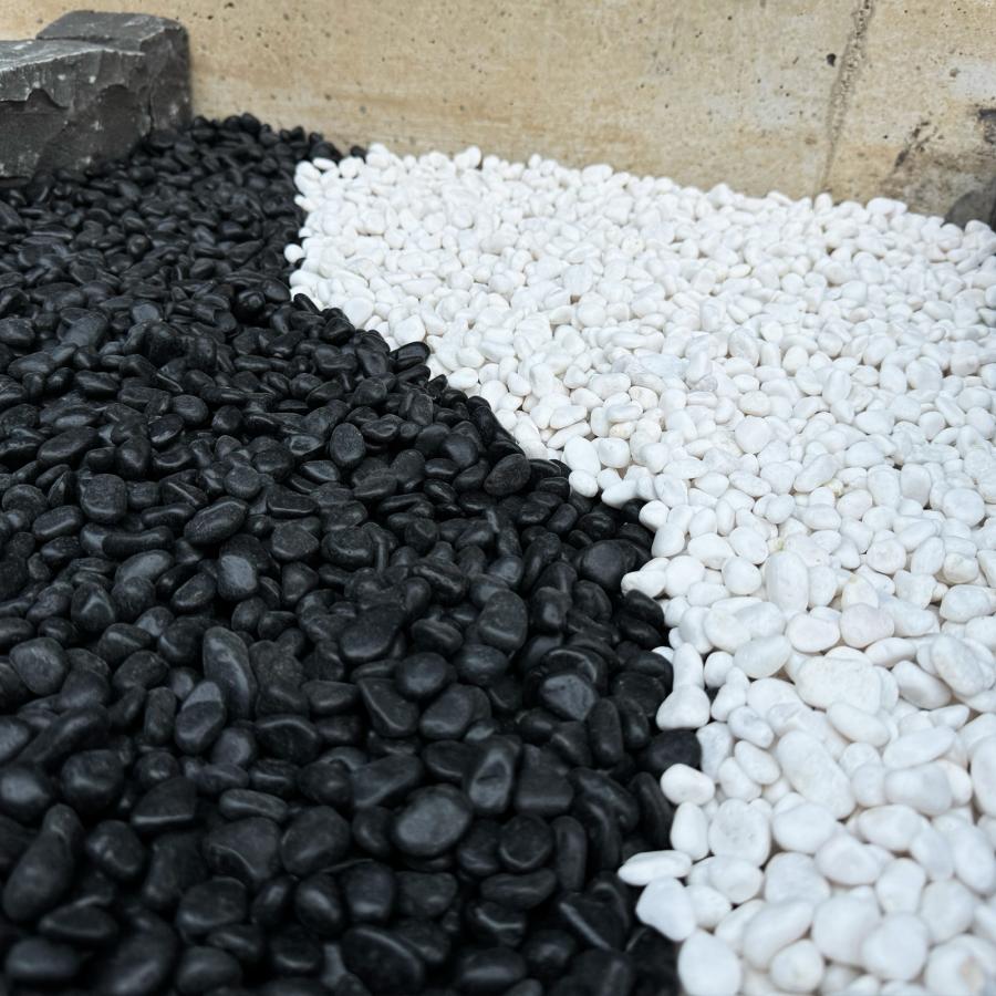 TAIKOH 高級黒玉石 黒光石 3分 12-16mm 200kg 化粧砂利 ブラック 黒 磨き 玉石 小_8