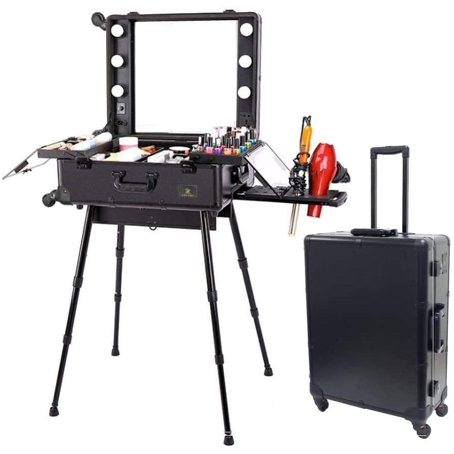 Luvodi バニティーケース メイク道具 Kito 鏡付き Ledライト付き 大容量 メイク収納ボックス メイクボックス 鍵 キャスター付き メイクキャリーケース Gagaのluvodi Jymu Gaga Kito プロ用