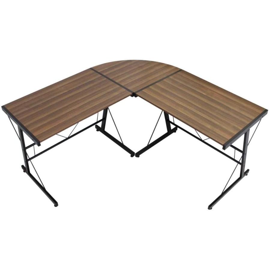 全品送料無料 L字パソコンデスクと伸縮式ラックのセットモデル ブラウン 幅150cm L字型 三角 デスク 突っ張り 棚 壁面 幅80 収納棚 収納ラック Ye01 超目玉 Formacionti Cl