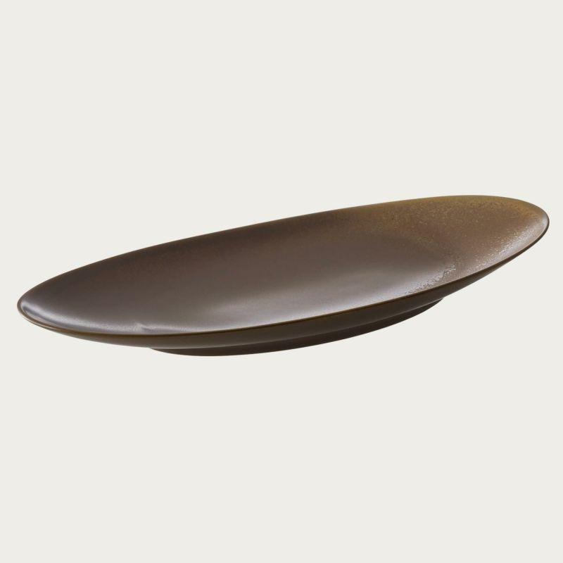 オリッジ 40cm オーバルプラター （茶） 〈10-587J/94984〉 ノリタケ 正規品 ホテル レストラン 業務用 プロユース 食器 大皿 化粧箱なしの画像