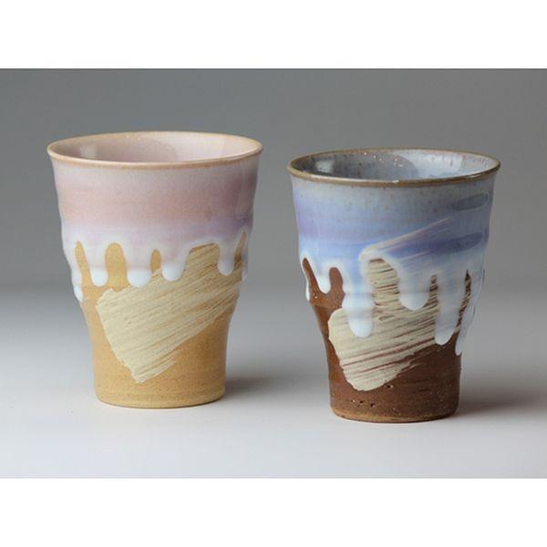 萩焼 窯元 萩陶苑 椿萩窯 茶碗 萩の雫 しずく・そら カップペア 和食器