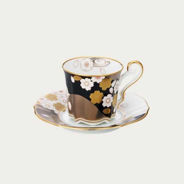 あやみなも コーヒーカップ＆ソーサー（夜桜金銀彩） ノリタケ Noritake 食器 〈4939-1J/T52506〉 碗皿