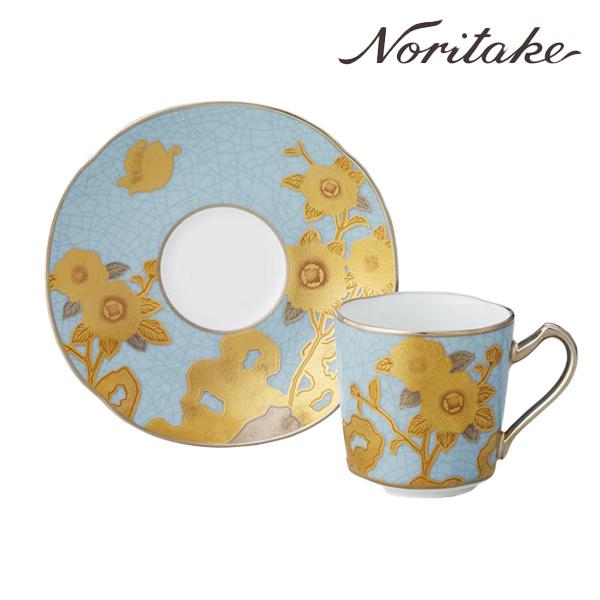 オマージュ コレクション デミタス カップ＆ソーサー （淡青絵薔薇文） 〈H-768J/T2404〉 ノリタケ 食器 碗皿
