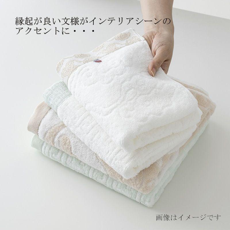 コンパクトバスタオル 2枚、 ロングフェイスタオル 4枚 今治謹製 雲母唐長（KIRA KARACHO)タオル 木箱入り 今治製 〈KK89200〉の画像