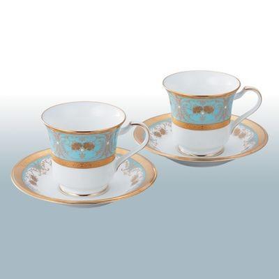 ノリタケ 食器 ジョージアンターコイズ アメリカン碗皿ペア : 愛deal 