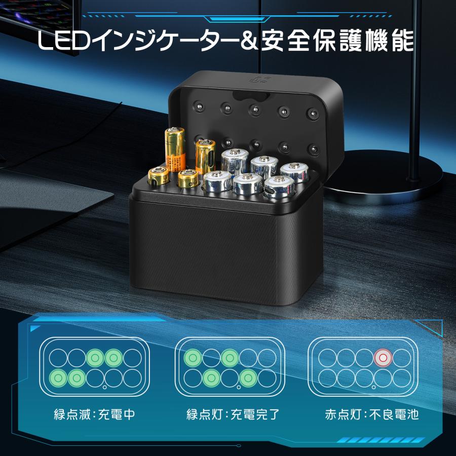充電式 電池 単三充電池 単四充電池 充電器セット 1.5V Type-C急速充電