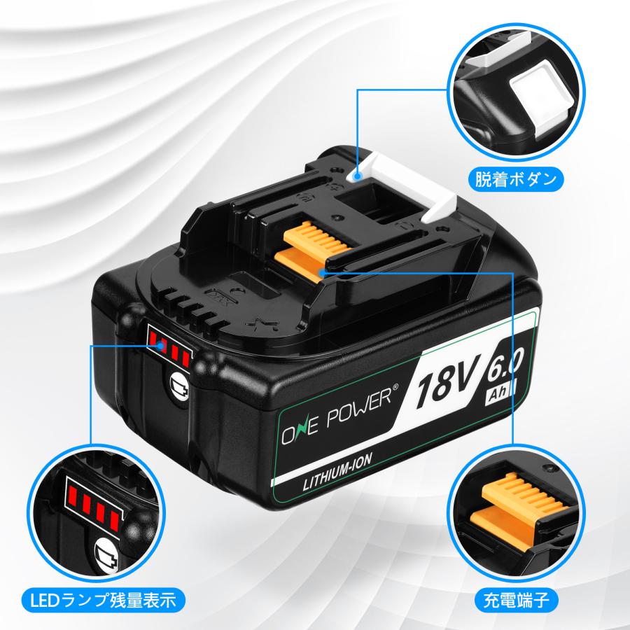 最新改良モデル マキタ 18V バッテリー 互換 BL1860B 6.0AH 最新改良モデル マキタ 18V バッテリー 互換 BL1860B 6.0AH
