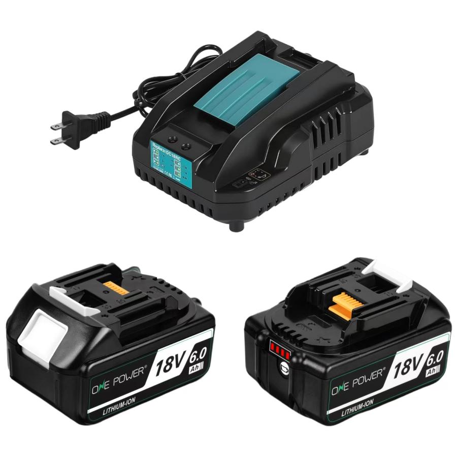 マキタ 18V バッテリー 充電器セット 互換品 BL1860B 6.0AH マキタ 18V バッテリー 充電器セット 互換品 BL1860B 6.0AH