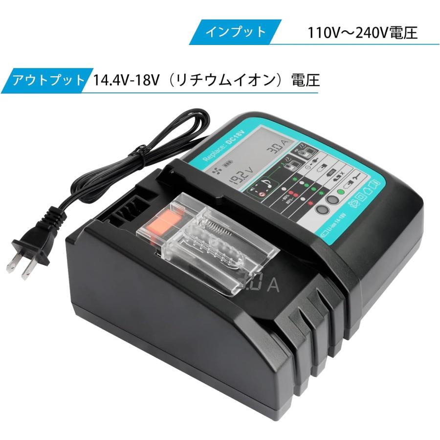 マキタ 18V バッテリー Waitley 充電器セット 互換 BL1860B 6.0 マキタ 18V バッテリー Waitley 充電器セット 互換 BL1860B 6.0