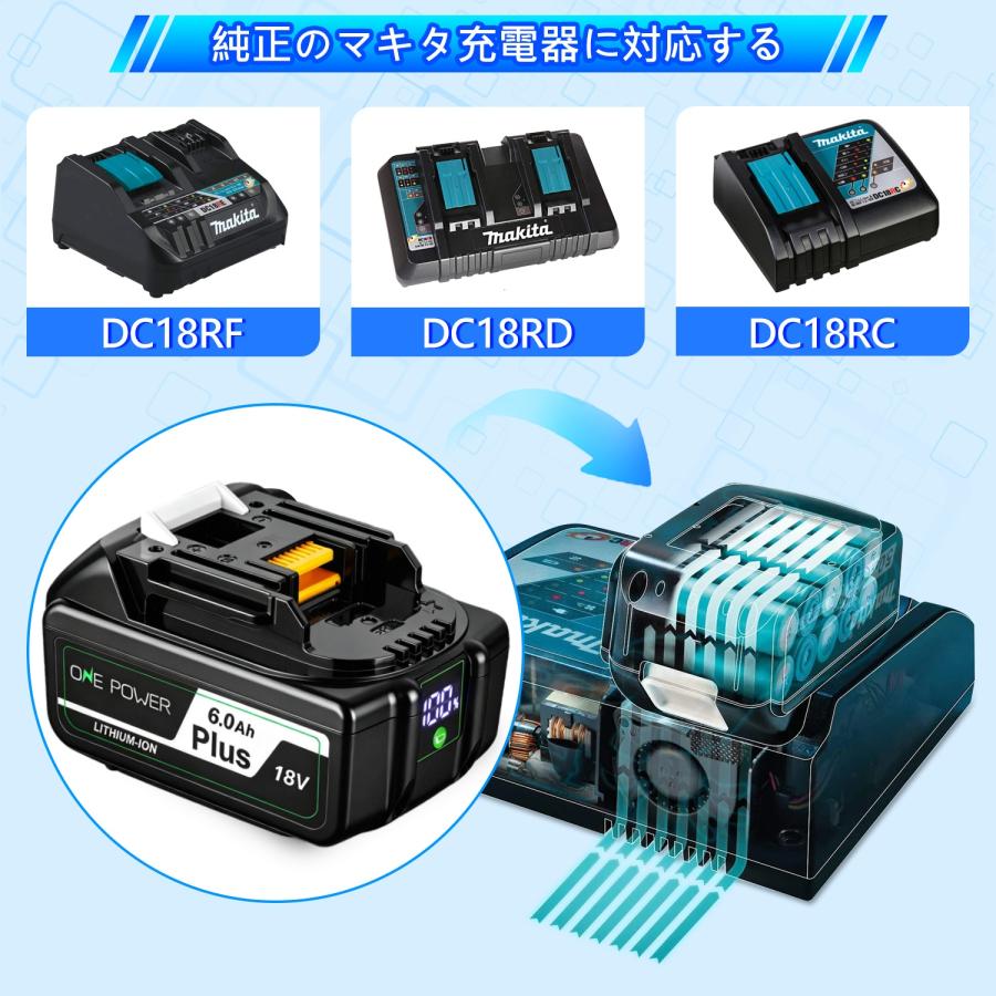 マキタ（makita） 18V バッテリー BL1860B 6.0Ahマキタバッテリー 18V
