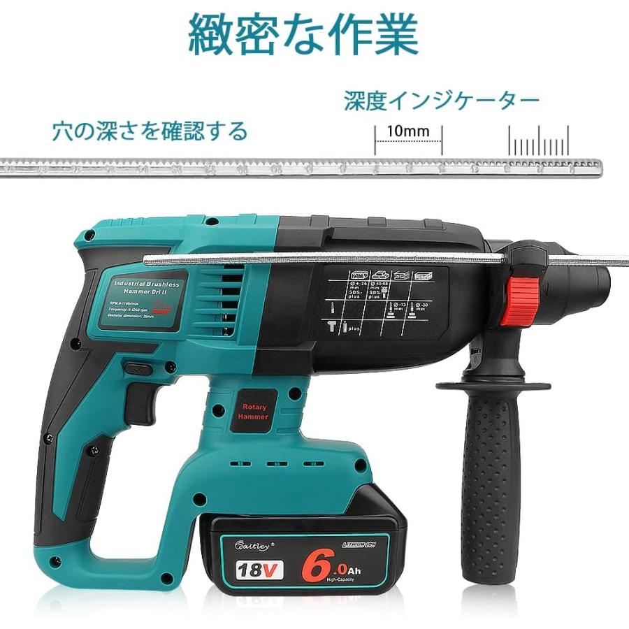 訳あり商品】Waitley 電動ハンマー コードレスハンマードリル 充電式 