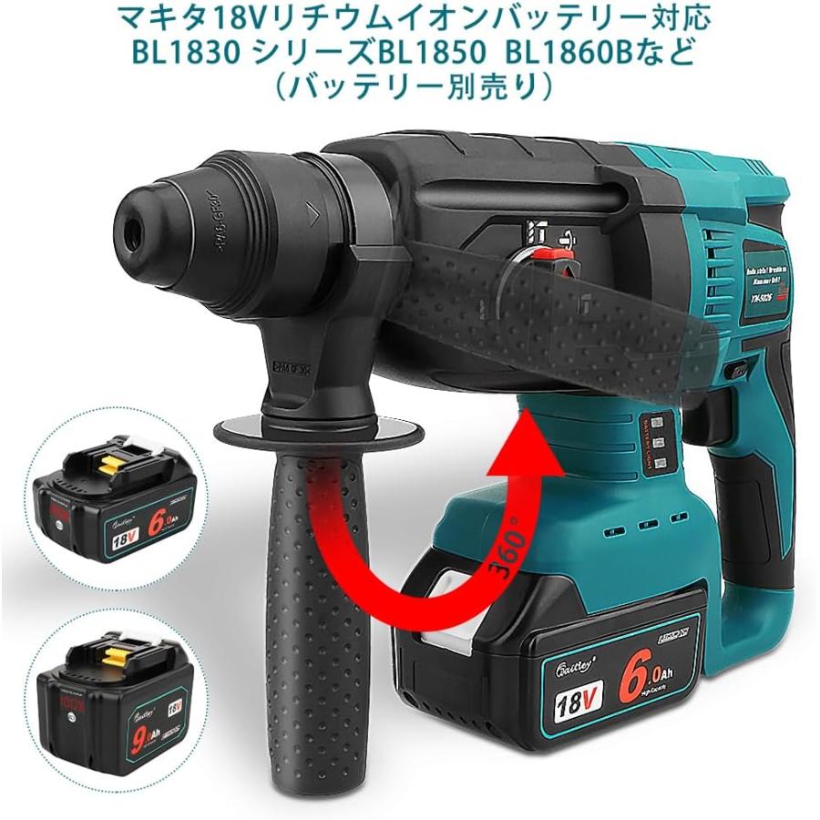 電動ハンマー コードレスハンマードリル 充電式 マキタ18Vリチウム 