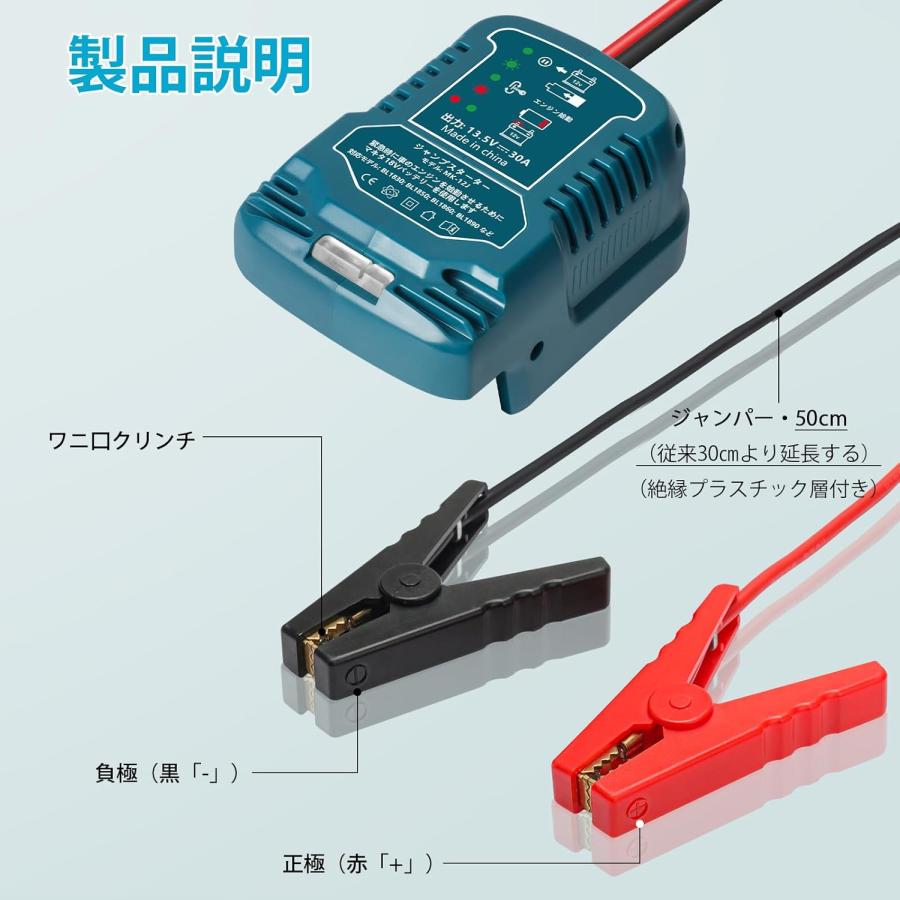 Waitley 緊急用ジャンプスターター マキタ 18V バッテリーに対応 12V車