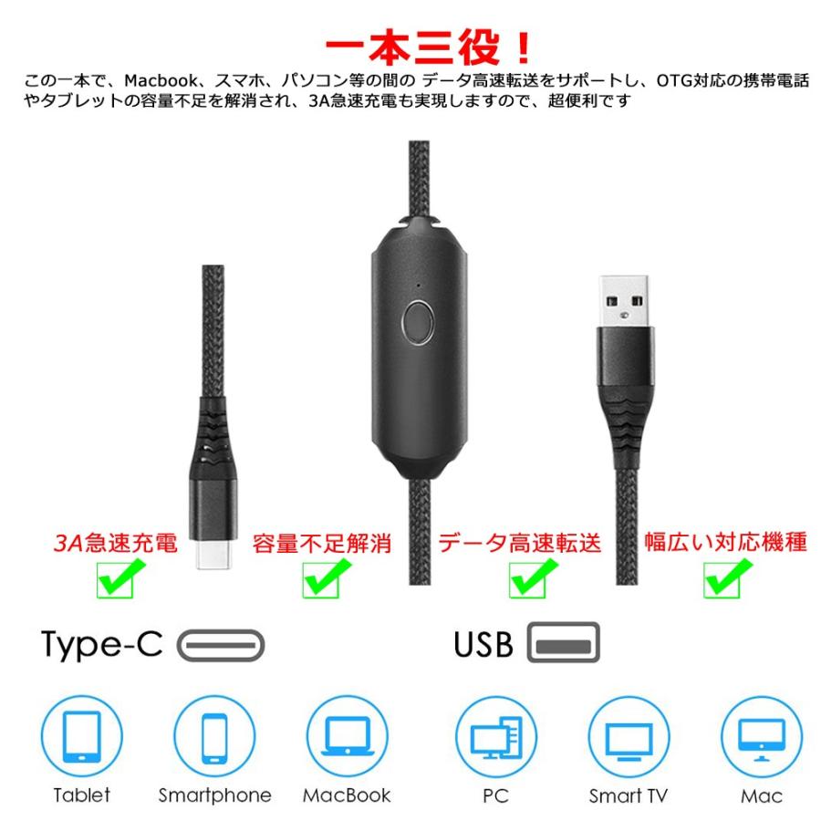 3in1 Type-C USBメモリ 32GB フラッシュドライブ & タイプC 3A 急速充電  容量不足解消 高速データ転送 フラッシュメモリ｜jyohinya-store｜03