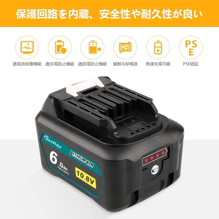 マキタ Waitley ウィトレ Makita 10.8V 互換 バッテリー 6.0Ah マキタ Waitley ウィトレ Makita 10.8V 互換 バッテリー 6.0Ah
