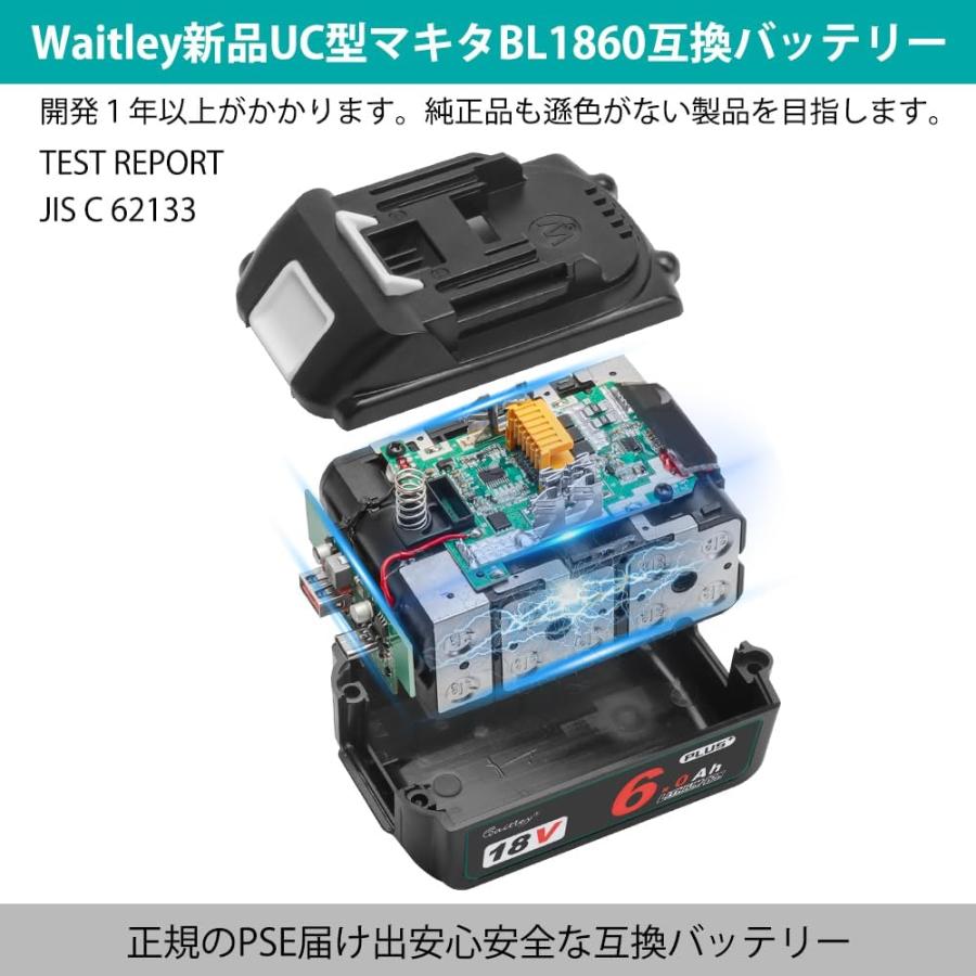 Waitley ウィトレ Makita マキタ 18V バッテリー 全新タイプ 実容量