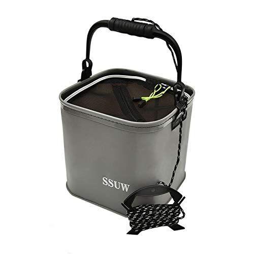 1100円 大人気の 釣り バケツ 折りたたみ 水汲みバケツ ポータブル バッカン メッシュカバー付き ロープ付き Eva製品 アウトドア キャンプ ピクニック
