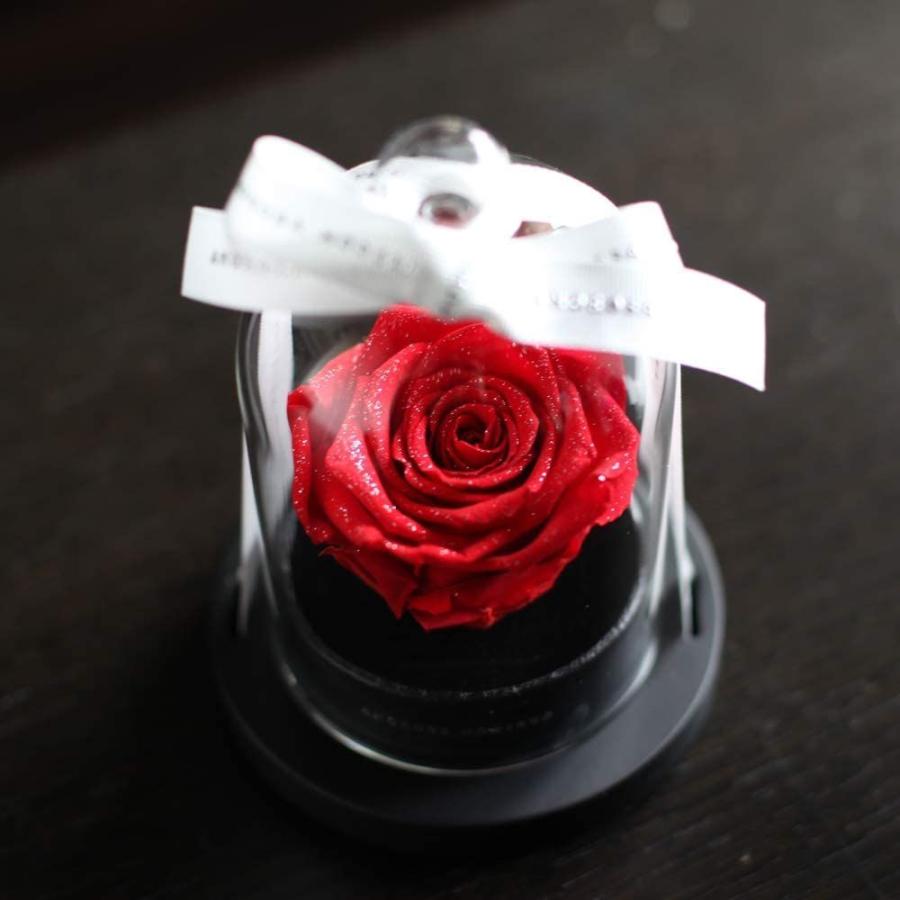「リトルベル 赤薔薇」天然ダイヤモンドパウダーをまとった枯れない本物のバラ プリザーブドフラワー プロポーズ 誕生日 記念日 結婚祝 (赤薔｜jyojis｜03
