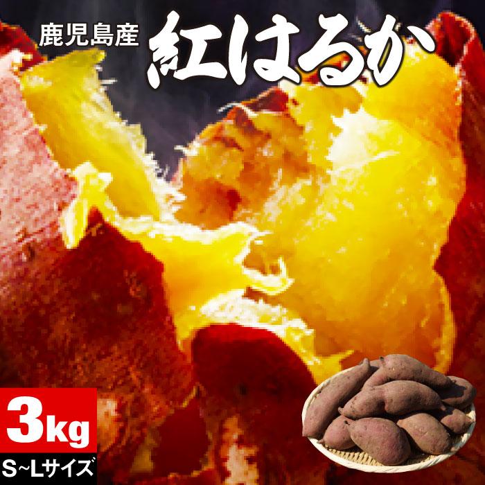 さつまいも 紅はるか 鹿児島 生芋 3kg SMLサイズ 土付き 産地