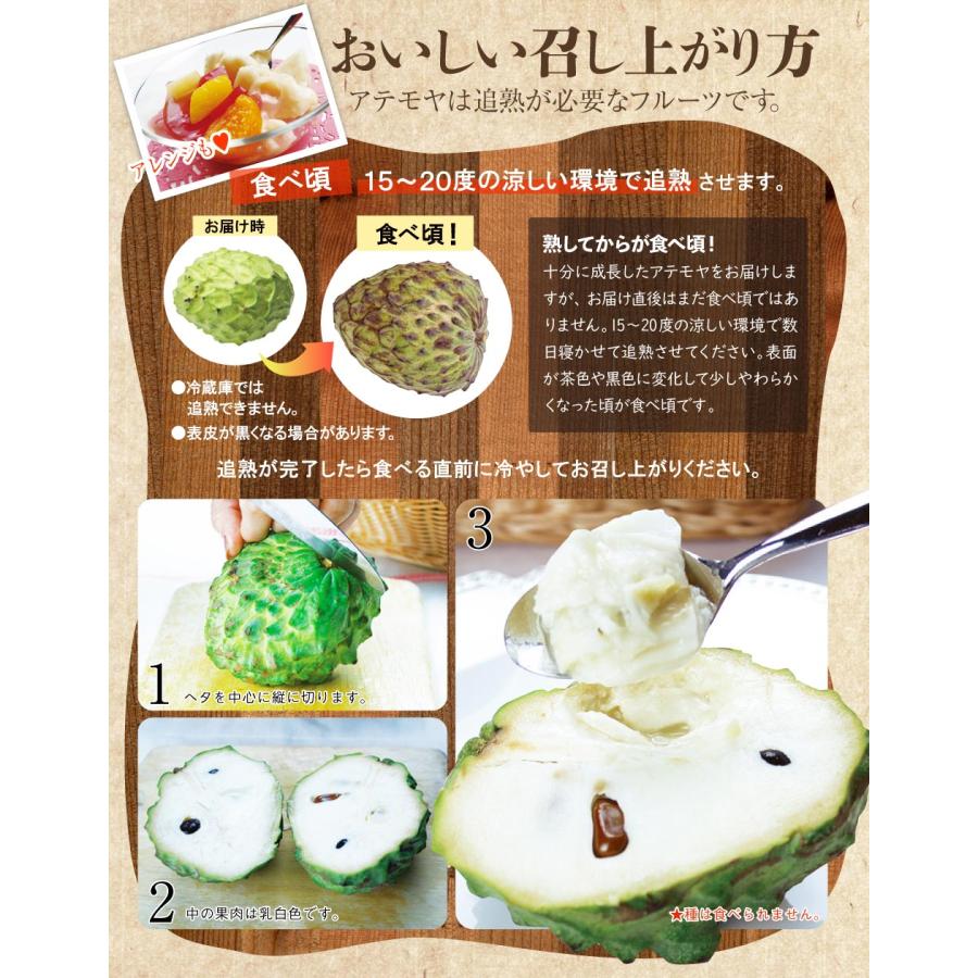 箱番号3. アテモヤ1kgあたり2100円4.45kg アテモヤ 1kg箱（3～4玉入）（1月中旬からご予約順に出荷予定）・送料