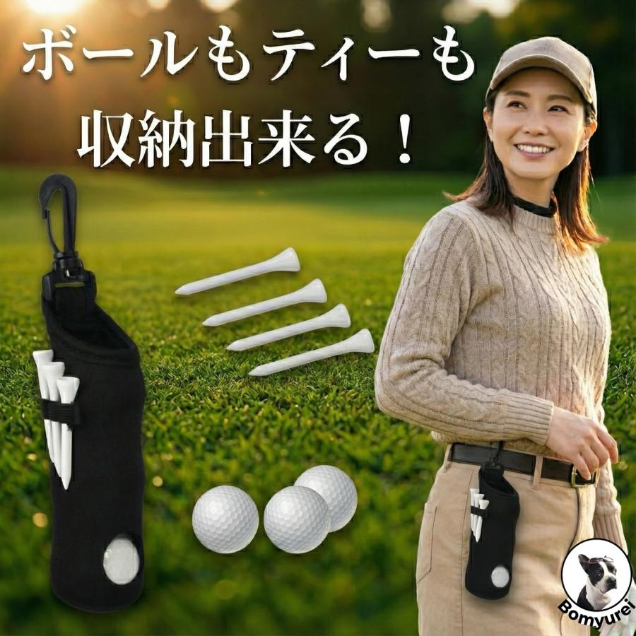 ゴルフ ボールケース 3個収納 ティー アクセサリ 保管 移動 フック付き