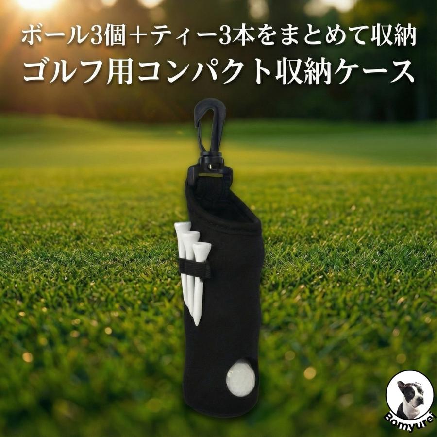 ゴルフ ボールケース 3個収納 ティー アクセサリ 保管 移動 フック付き