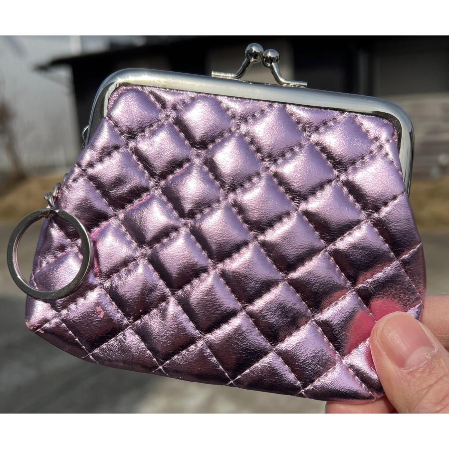 財布 レディース がま口 キラキラ ミニ PUレザー ピンク 小銭 かわいい