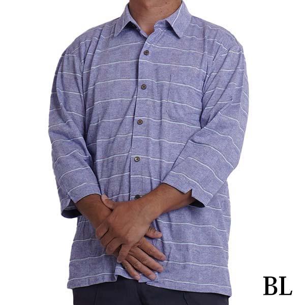 シャツ メンズ 7分袖 マジックテープ シニア 高齢者 服 紳士服 20代 30