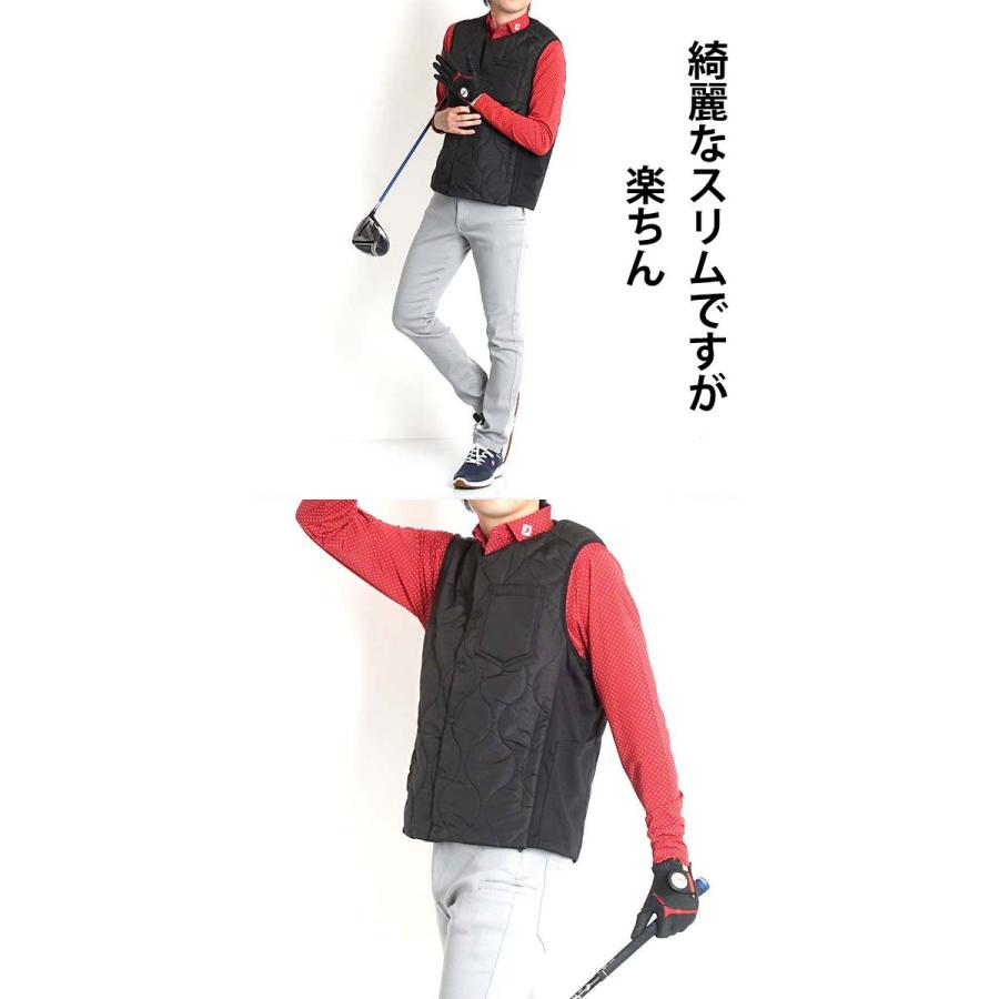 ゴルフウェア メンズ ベスト 冬 秋 コーディネート 秋冬 中渡ベスト インナーダウン 裏アルミ付き 防寒着 アウター おしゃれ 薄手 スリム 細身 5476 M2international 通販 Yahoo ショッピング