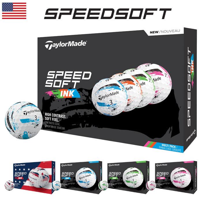 まとめ買いがお得 テーラーメイド 2025 SpeedSoft Ink スピードソフト ゴルフボール ソフトアイオノマー 2層構造 USA直輸入品 ダースセット