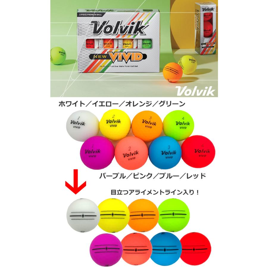 新素材新作 新品未使用 ボルビック Volvik VIVID ゴルフボール ピンク