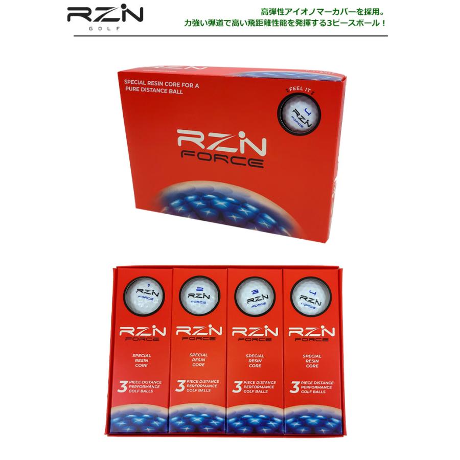 RZN GOLF FORCE 3ピース アイオノマーカバー ゴルフボール 1 RZN GOLF FORCE 3ピース アイオノマーカバー ゴルフボール 1