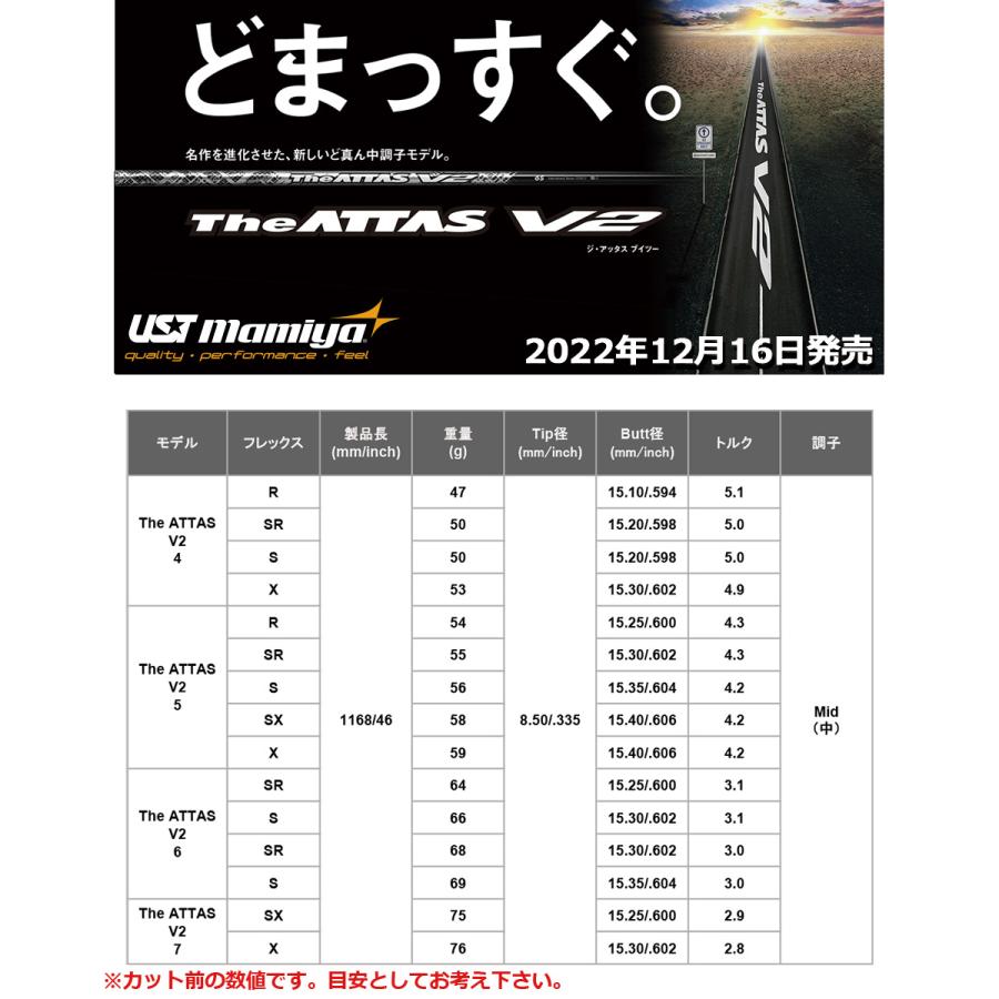 テーラーメイド スリーブ付きシャフト マミヤ The ATTAS V2 ジアッタス テーラーメイド スリーブ付きシャフト マミヤ The ATTAS V2 ジアッタス