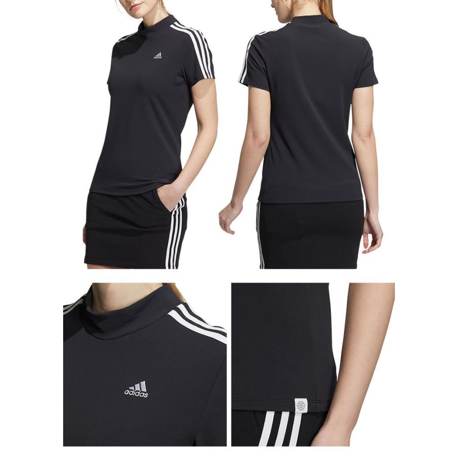 アディダスレディース☆ジャケット、半袖モックネック、スカート3点セット　【L】 adidas（アディダス） スリーストライプス 半袖モックネックシャツ