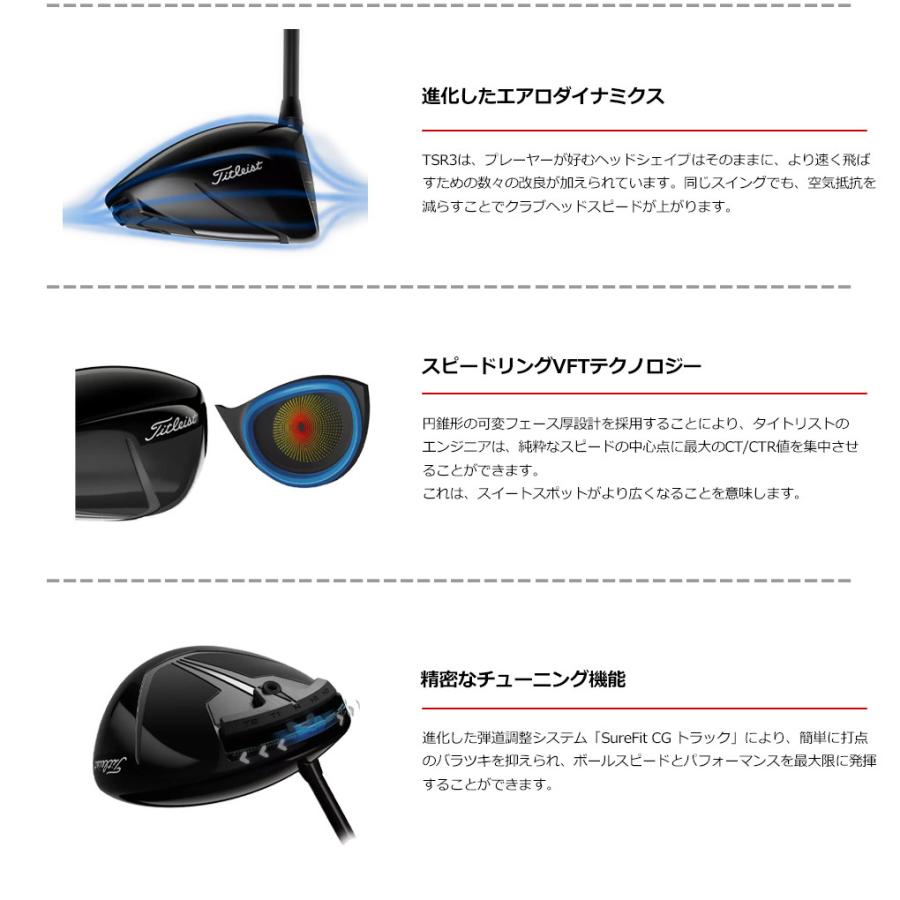 Titleist（タイトリスト） TSR3 ドライバー 460cc メンズ 右用 ツアー