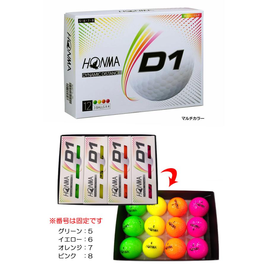 HONMA D1ボール 本間ゴルフ ゴルフボール 1ダース 12球入 日本正規品 2020年モデル｜jypers｜03